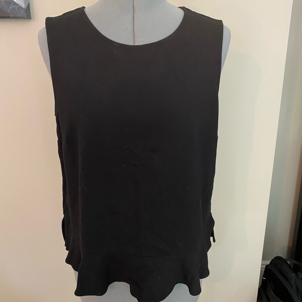 Black peplum style tank top